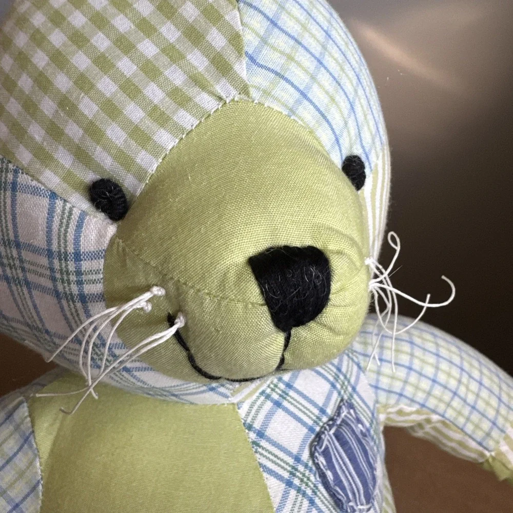 Pottery Barn Kids Bunny Rabbit Cotton Stuffed Animal Toy Patchwork 16